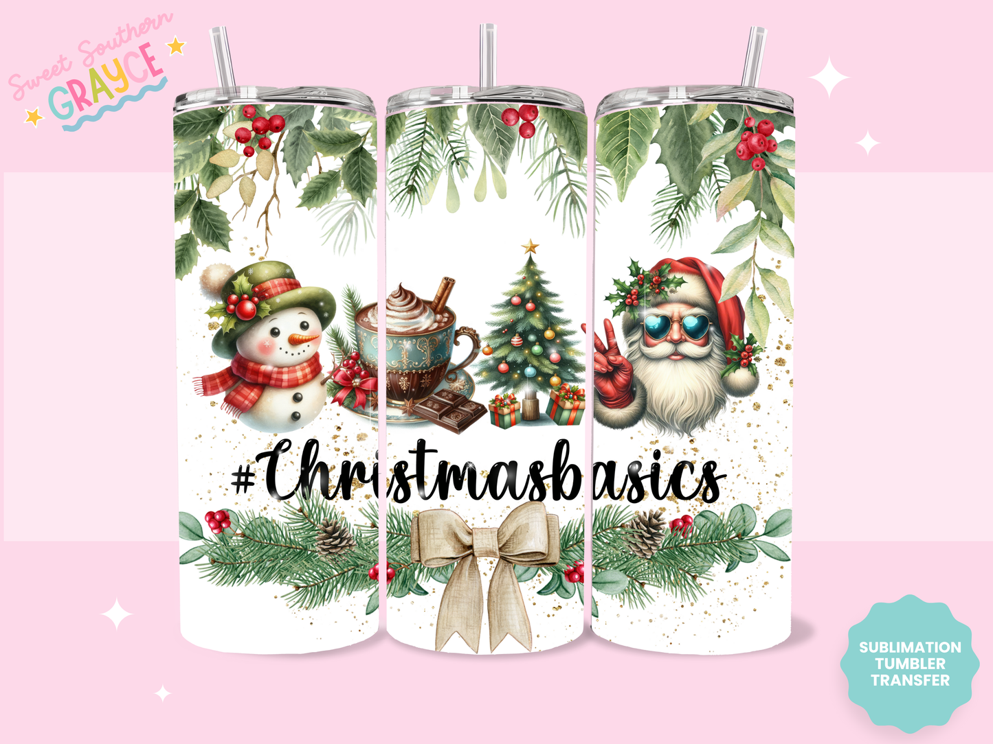 20oz SUBLIMATION TRANSFER - CHRISTMAS BASICS
