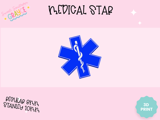 3D STRAW TOPPER- MEDICAL STAR
