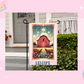GARDEN FLAG SUBLIMATION TRANSFER - WELCOME RED BARN