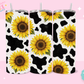 20oz SUBLIMATION TRANSFER- COW PRINT AND SUNFLOWERS