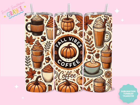 20oz SUBLIMATION TRANSFER - FALL VIBES COFFEE