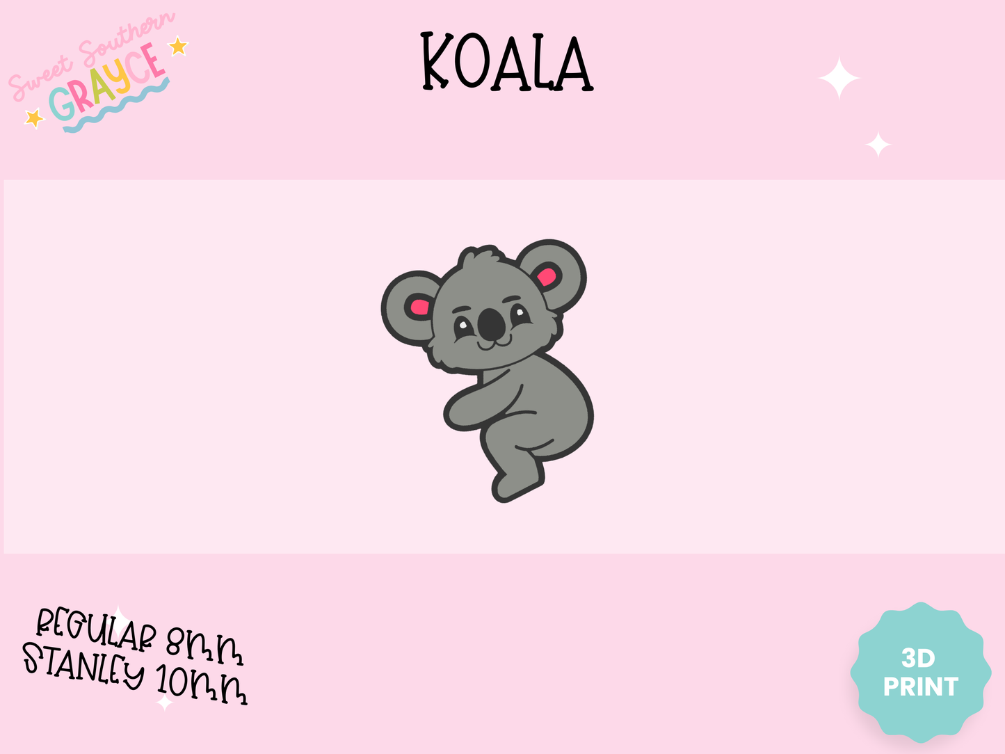 3D STRAW TOPPER- KOALA