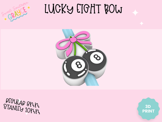 3D STRAW TOPPER- MAGIC EIGHT BOW