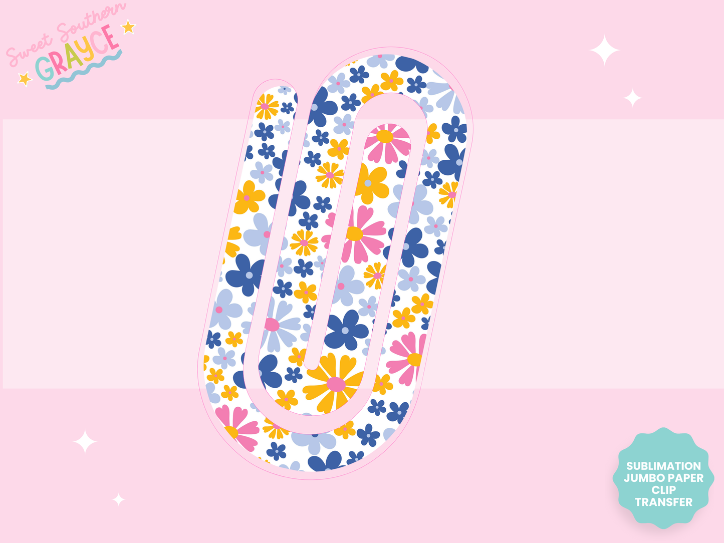 JUMBO PAPER CLIP SUB TRANSFER - SPRING FLOWERS