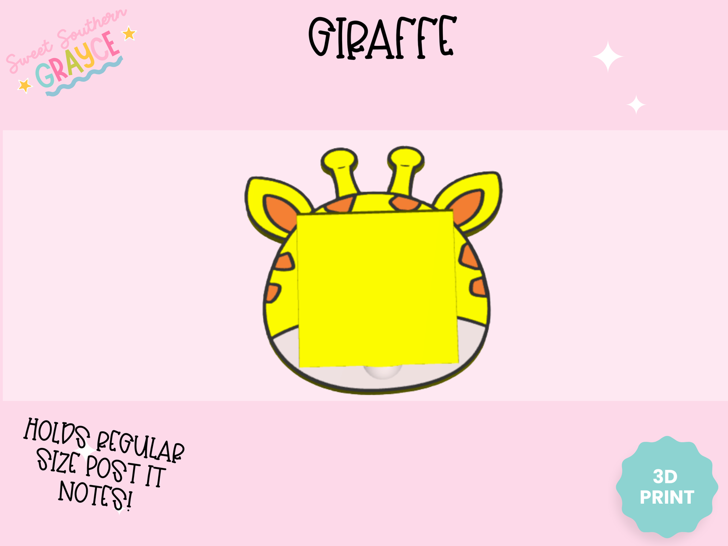 3D STICKY NOTE HOLDER- GIRAFFE