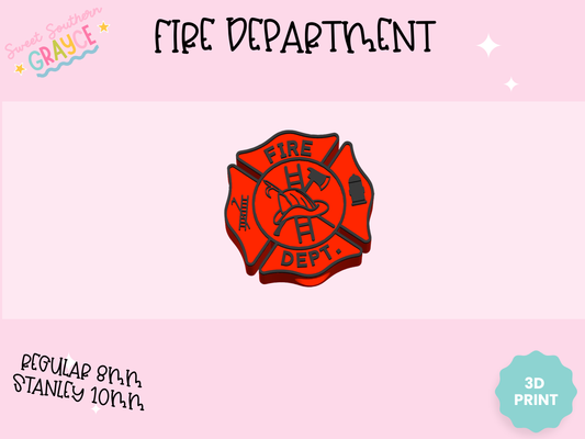 3D STRAW TOPPER- FIRE DEPARTMENT