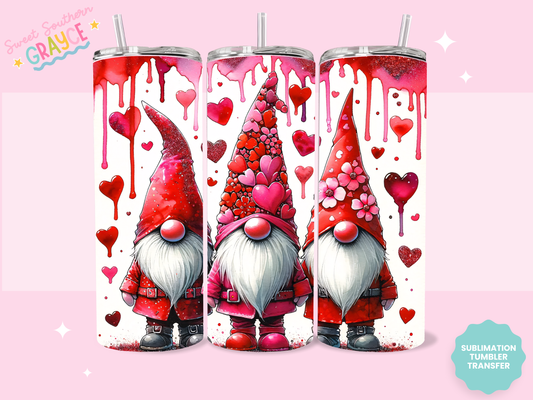 20oz SUBLIMATION TRANSFER - HEART GNOMES