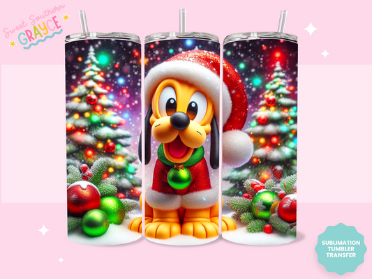 20oz SUBLIMATION TRANSFER - ORANGE DOG CHRISTMAS