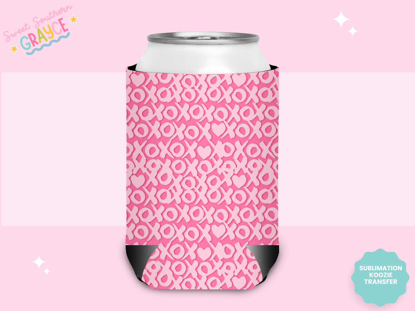 CAN KOOZIE SUB TRANSFER - PINK XOXO