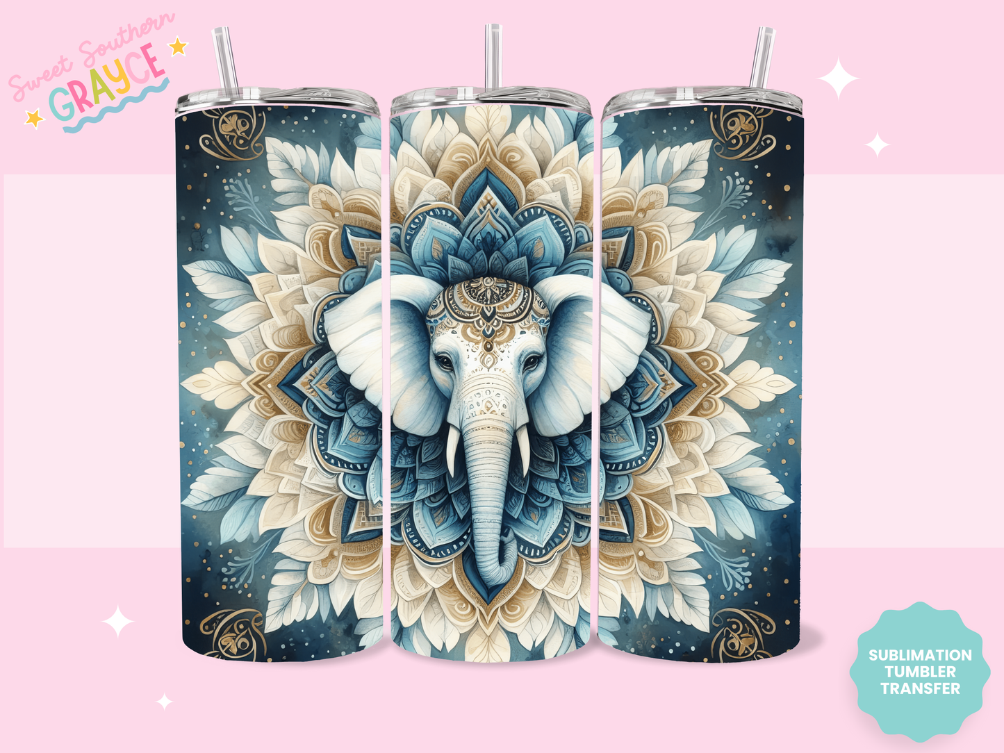 20oz SUBLIMATION TRANSFER - ELEPHANT