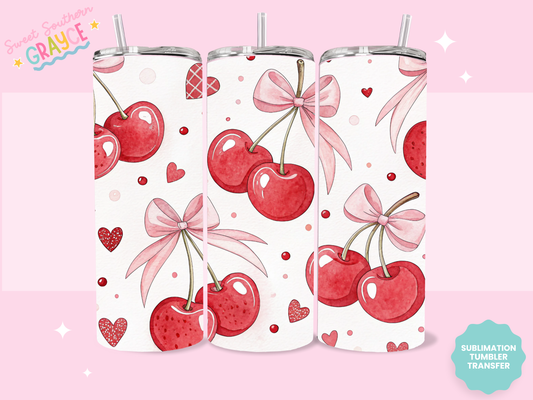 20oz SUBLIMATION TRANSFER- WATERCOLOR CHERRIES