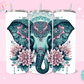 20oz SUBLIMATION TRANSFER - TEAL ELEPHANT