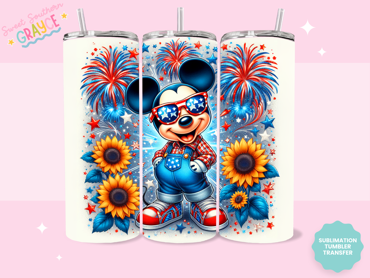 20oz SUBLIMATION TRANSFER - AMERICAN MOUSE