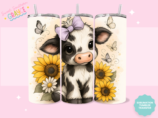 20oz SUBLIMATION TRANSFER- SUNFLOWER BABY HEIFER