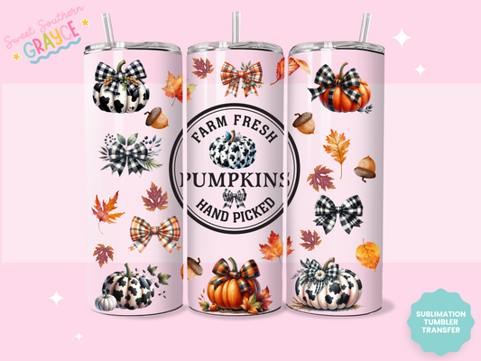 20oz SUBLIMATION TRANSFER - FARM FRESH PUMPKINS