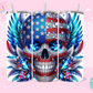 20oz SUBLIMATION TRANSFER - AMERICAN SKULL