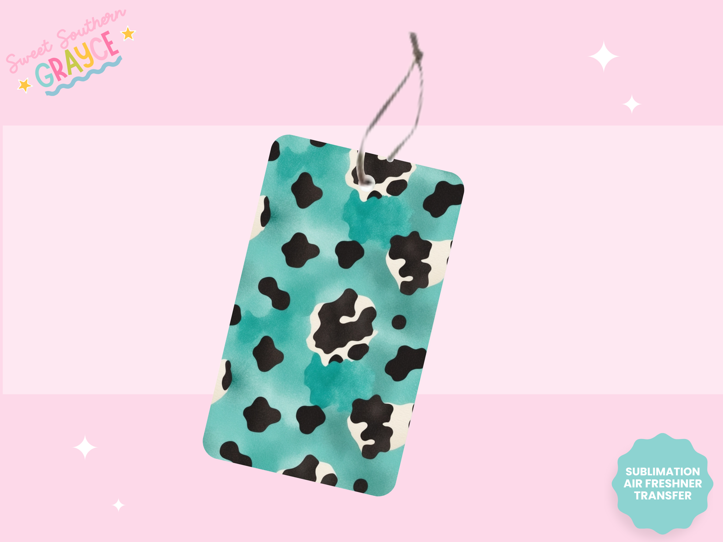 AIR FRESHIE SUB TRANSFER - TURQ COW PRINT