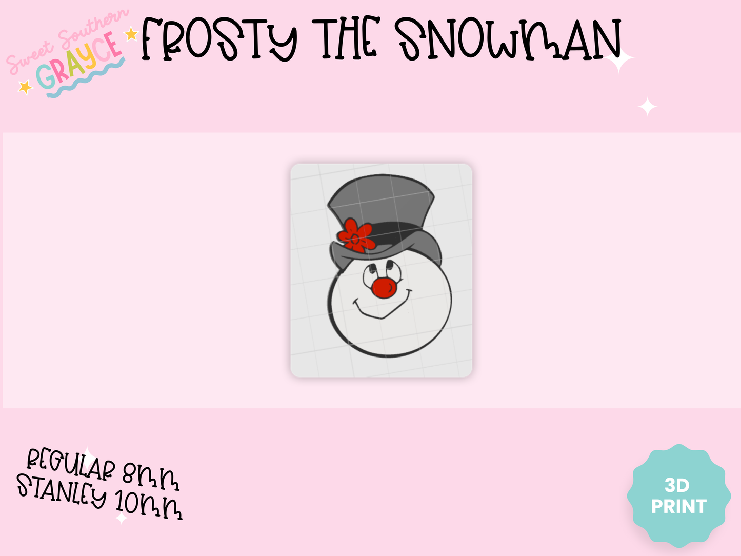 3D STRAW TOPPER- FROSTY THE SNOWMAN