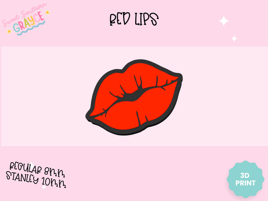 3D STRAW TOPPER- RED LIPS