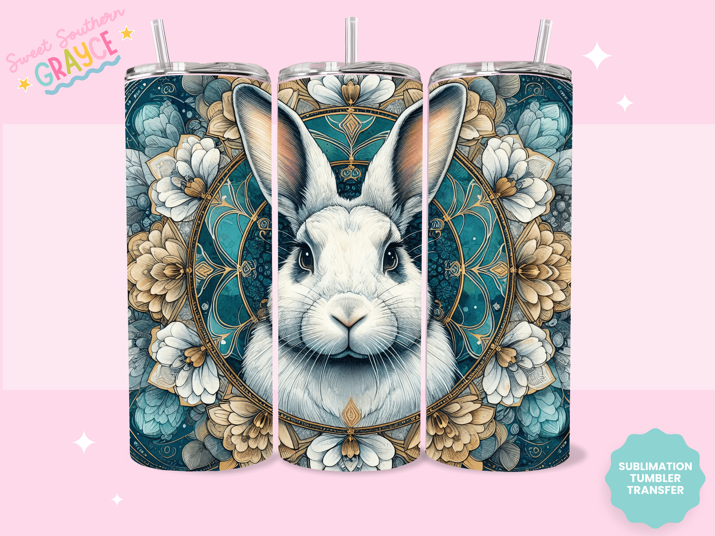 20oz SUBLIMATION TRANSFER - RABBIT