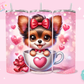 20oz SUBLIMATION TRANSFER - VALENTINE PUPPY