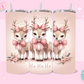 20oz SUBLIMATION TRANSFER - PINK BOW REINDEERS