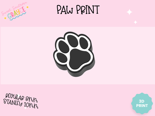 3D STRAW TOPPER- PAW PRINT