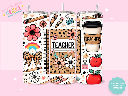 20oz SUBLIMATION TRANSFER- CHEETAH TEACHER THINGS