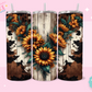 20oz SUBLIMATION TRANSFER - COWHIDE SUNFLOWERS