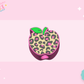 3D STRAW TOPPER- PINK CHEETAH APPLE