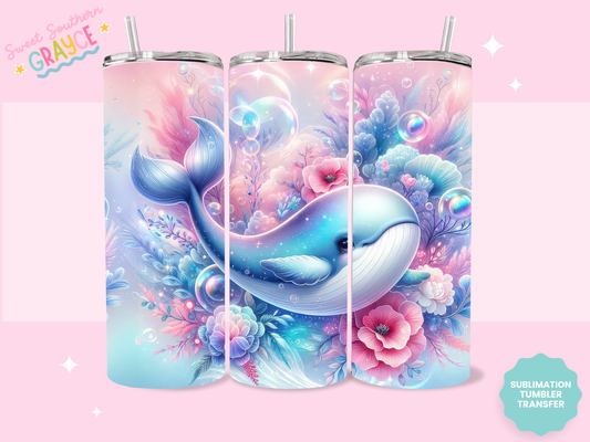 20oz SUBLIMATION TRANSFER- COLORFUL WHALE