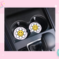 CAR COASTER SUBLIMATION TRANSFER - PURPLE CHECKERED SMILEY