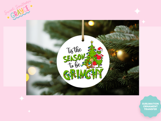 ORNAMENT SUBLIMATION TRANSFER - TIS THE SEASON GMAN