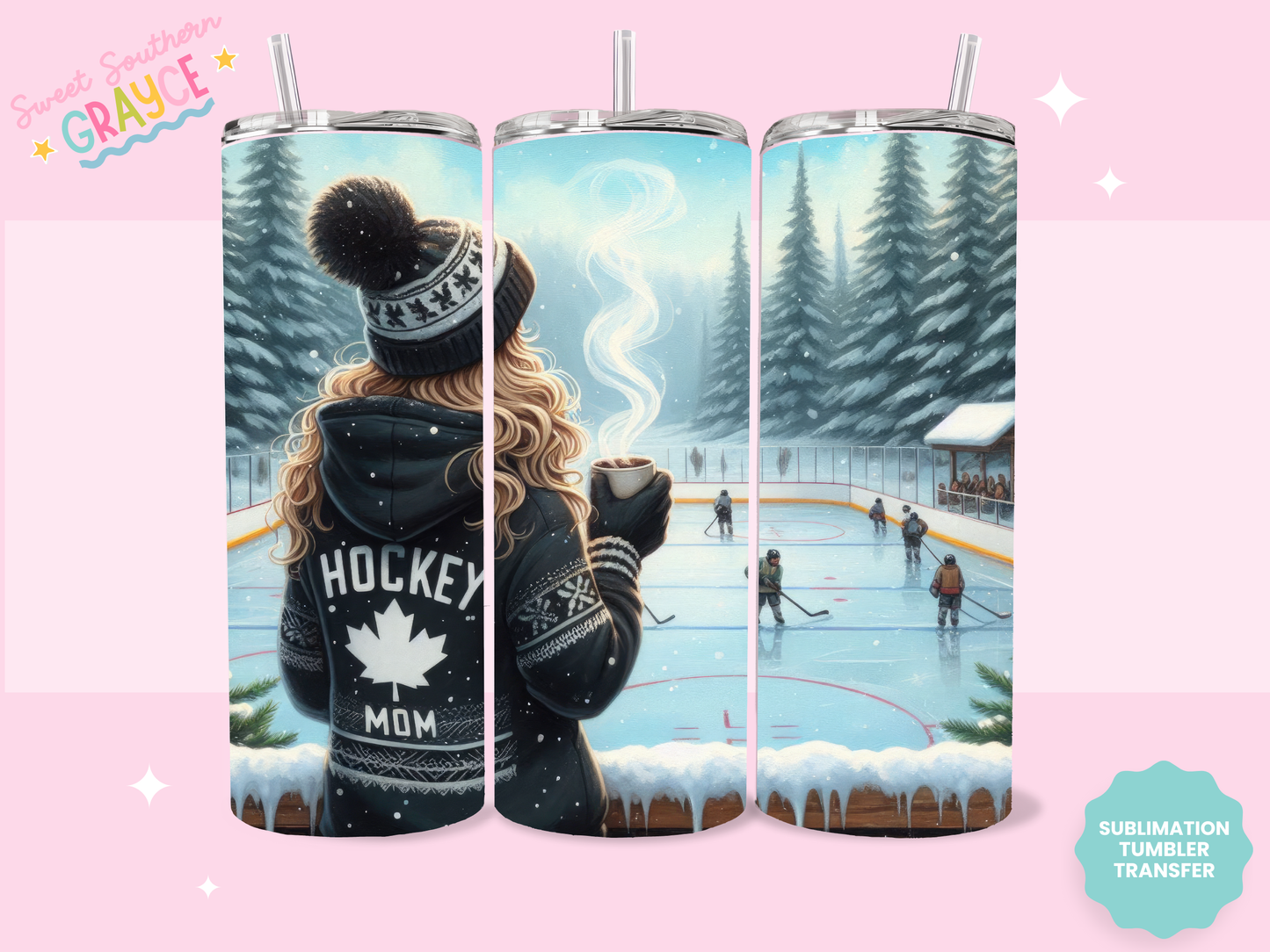 20oz SUBLIMATION TRANSFER - HOCKEY MOM
