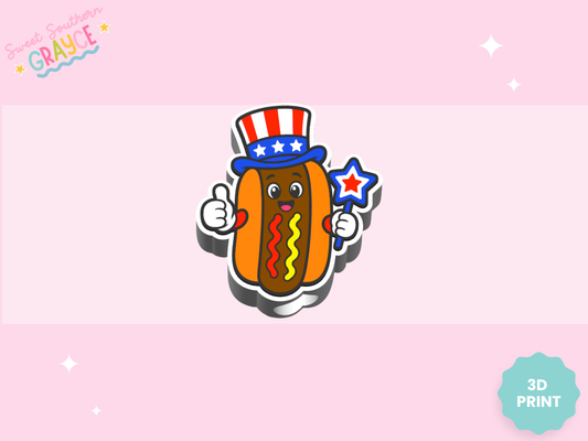 3D STRAW TOPPER- AMERICAN HOT DOG
