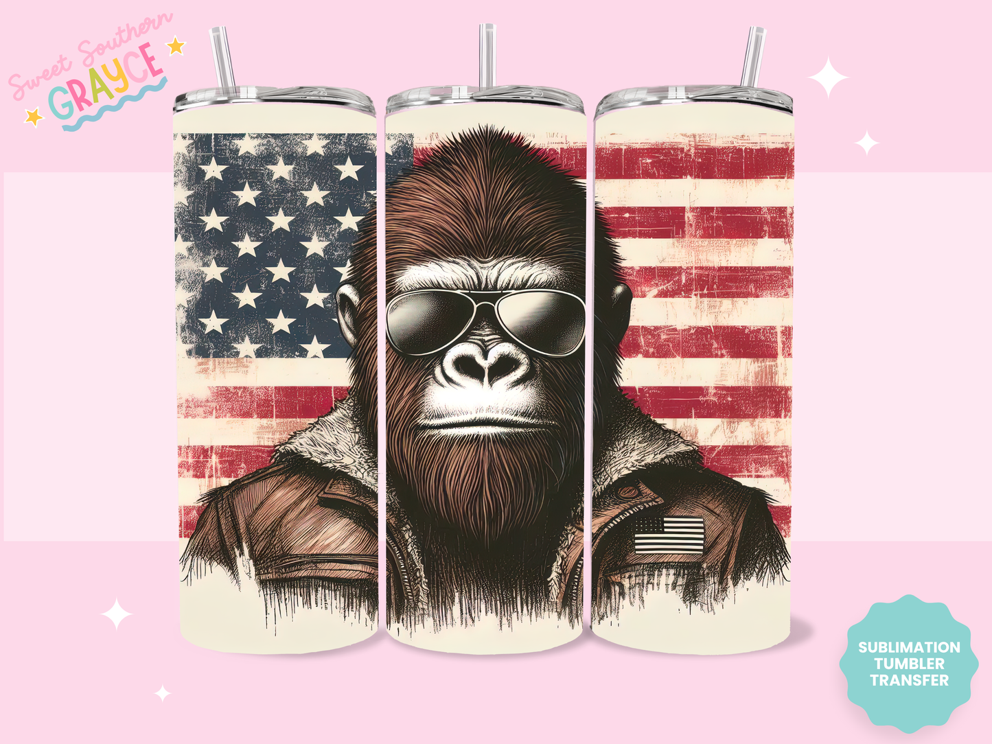 20oz SUBLIMATION TRANSFER - AMERICAN BIGFOOT