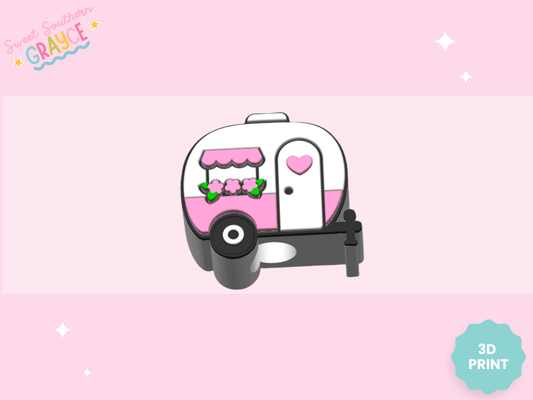 3D STRAW TOPPER- CUTE CAMPER