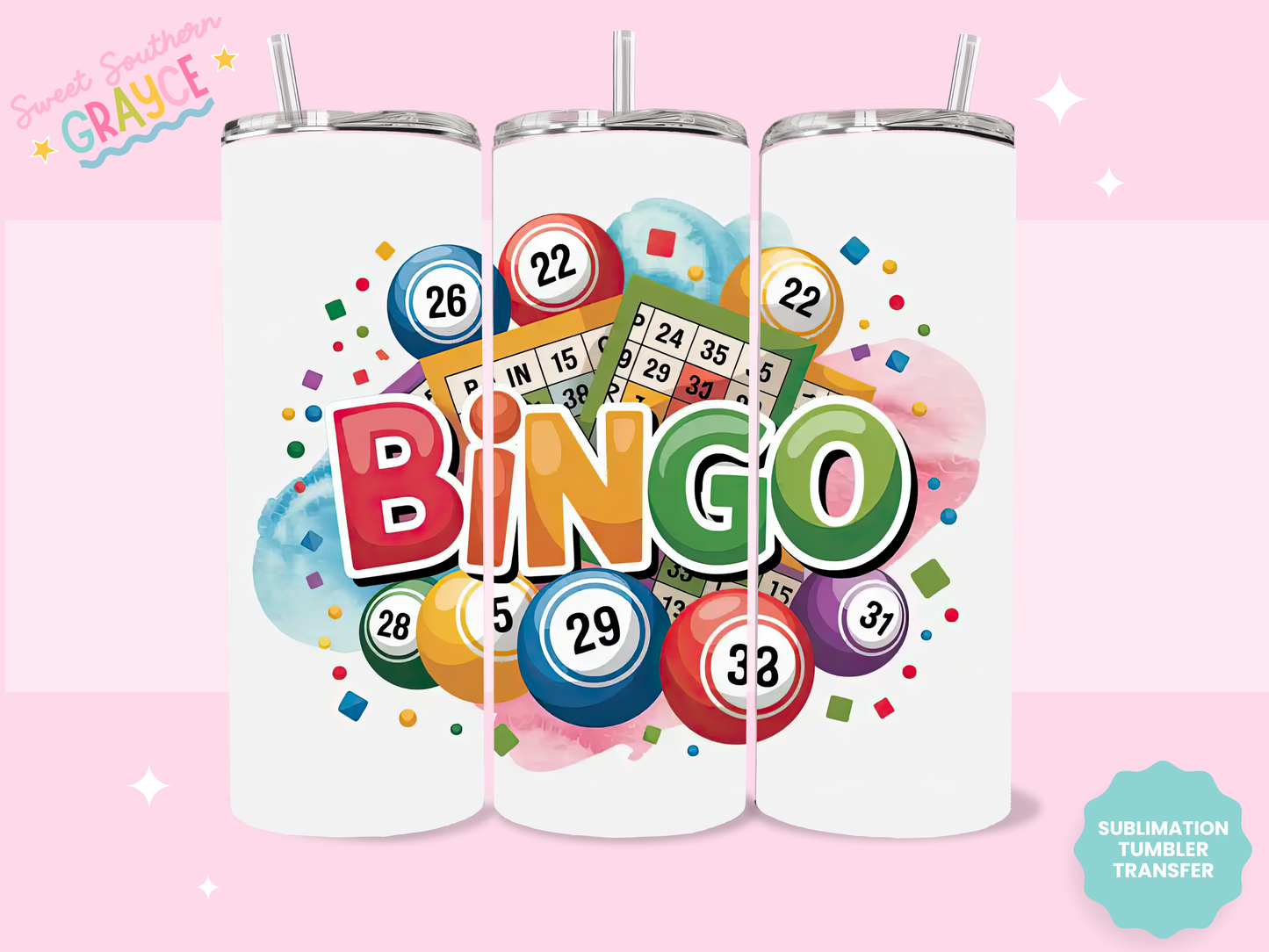 20oz SUBLIMATION TRANSFER - BINGO