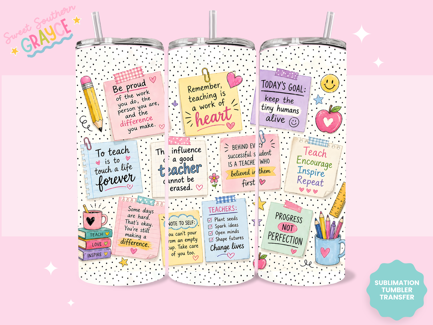 20oz SUBLIMATION TRANSFER- SCHOOL NOTES