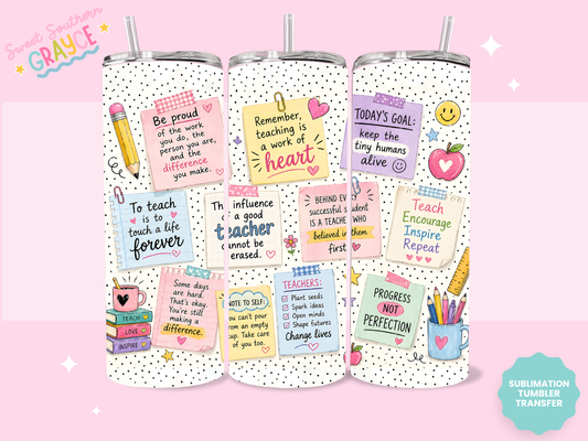 20oz SUBLIMATION TRANSFER- SCHOOL NOTES