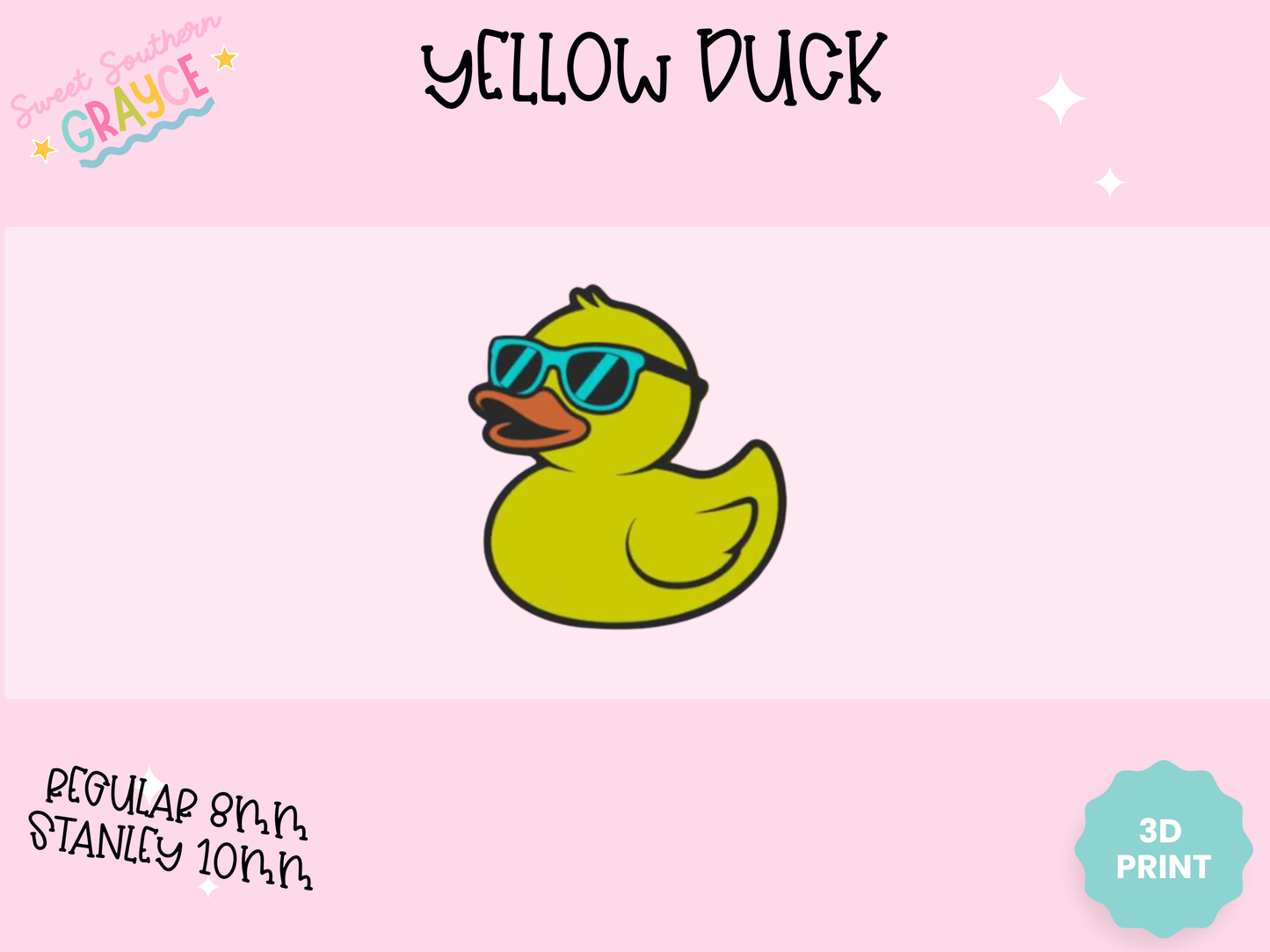 3D STRAW TOPPER- YELLOW DUCK