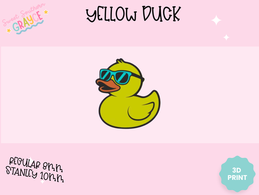 3D STRAW TOPPER- YELLOW DUCK