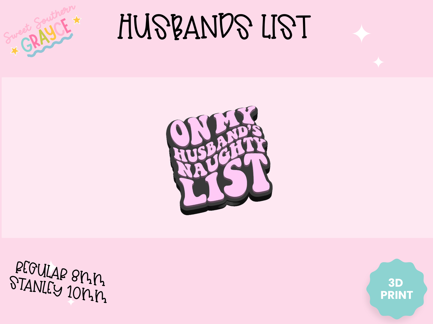 3D STRAW TOPPER- HUSBANDS LIST