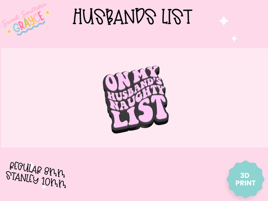 3D STRAW TOPPER- HUSBANDS LIST