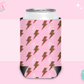 CAN KOOZIE SUB TRANSFER - PINK LIGHTING BOLTS