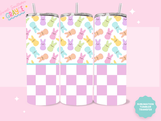 20oz SUBLIMATION TRANSFER - CHECKERED BUNNIES