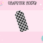CHAPSTICK HOLDER- BLACK DISTRESSED CHECKERED