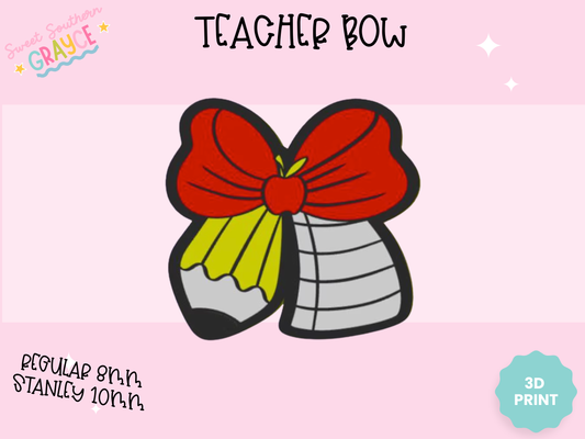 3D STRAW TOPPER- TEACHER BOW