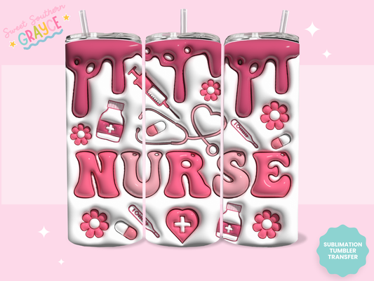 20oz SUBLIMATION TRANSFER - PUFFY DRIP NURSE