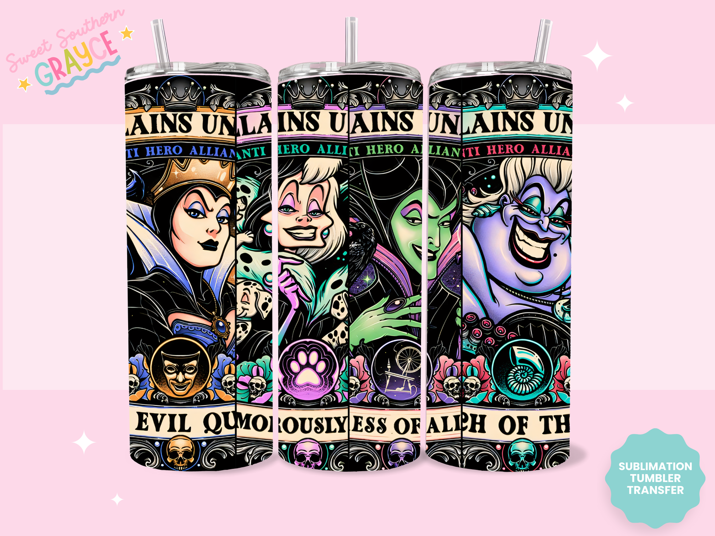 20oz SUBLIMATION TRANSFER - VILLANS CARTOON